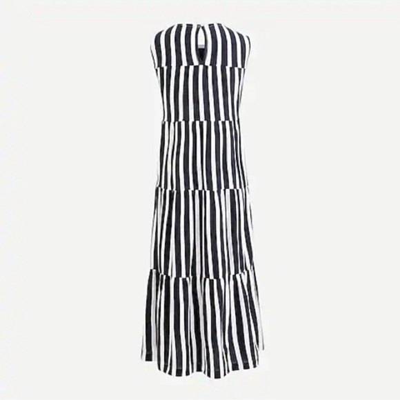 J.Crew Women's Tiered Tank Midi Dress in Navy Stripe Size S - Picture 6 of 11